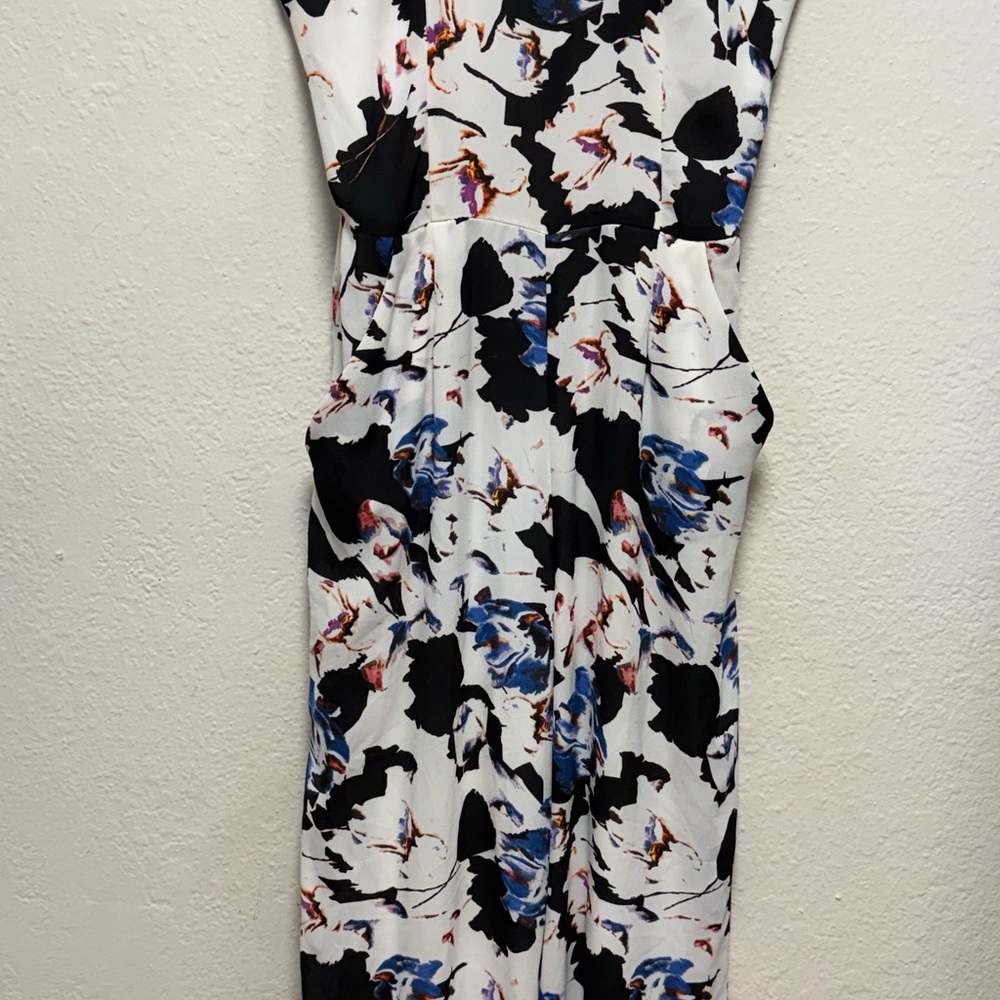 Eight Sixty Black and Blue Abstract Midi Dress